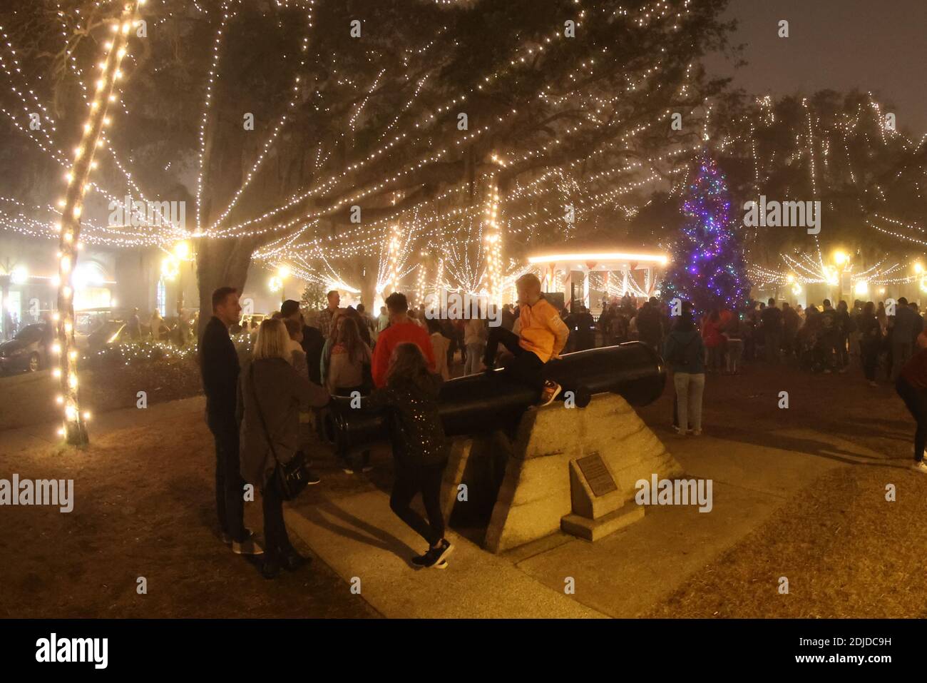 St. Augustine, FL, USA. 13th Dec, 2020. View of maskless visitors at the 27th Annual Night Of Lights in St. Augustin, Florida on December 13, 2020. Credit: Mpi34/Media Punch/Alamy Live News Stock Photo