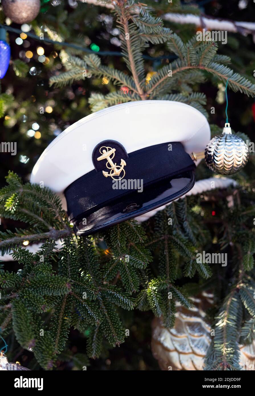 Naval Academy Christmas tree decoration in Annapolis, MD Stock Photo