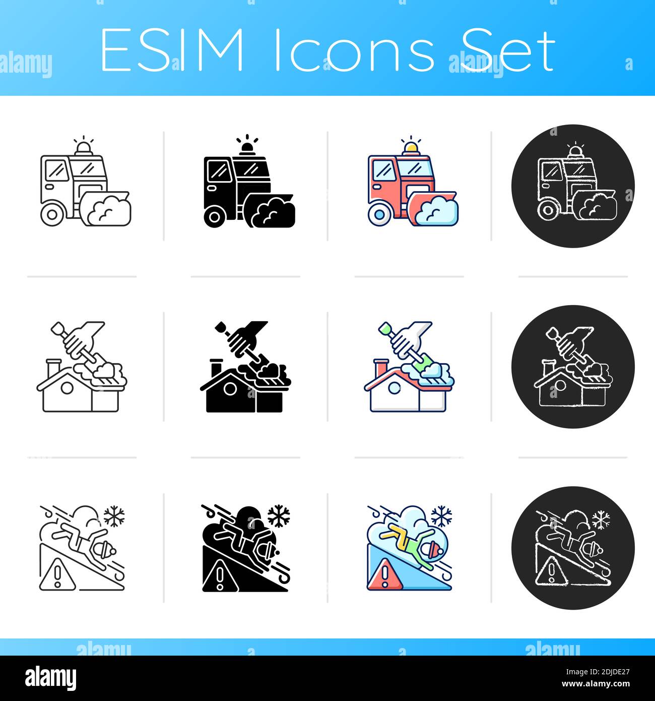 Winter city service icons set Stock Vector