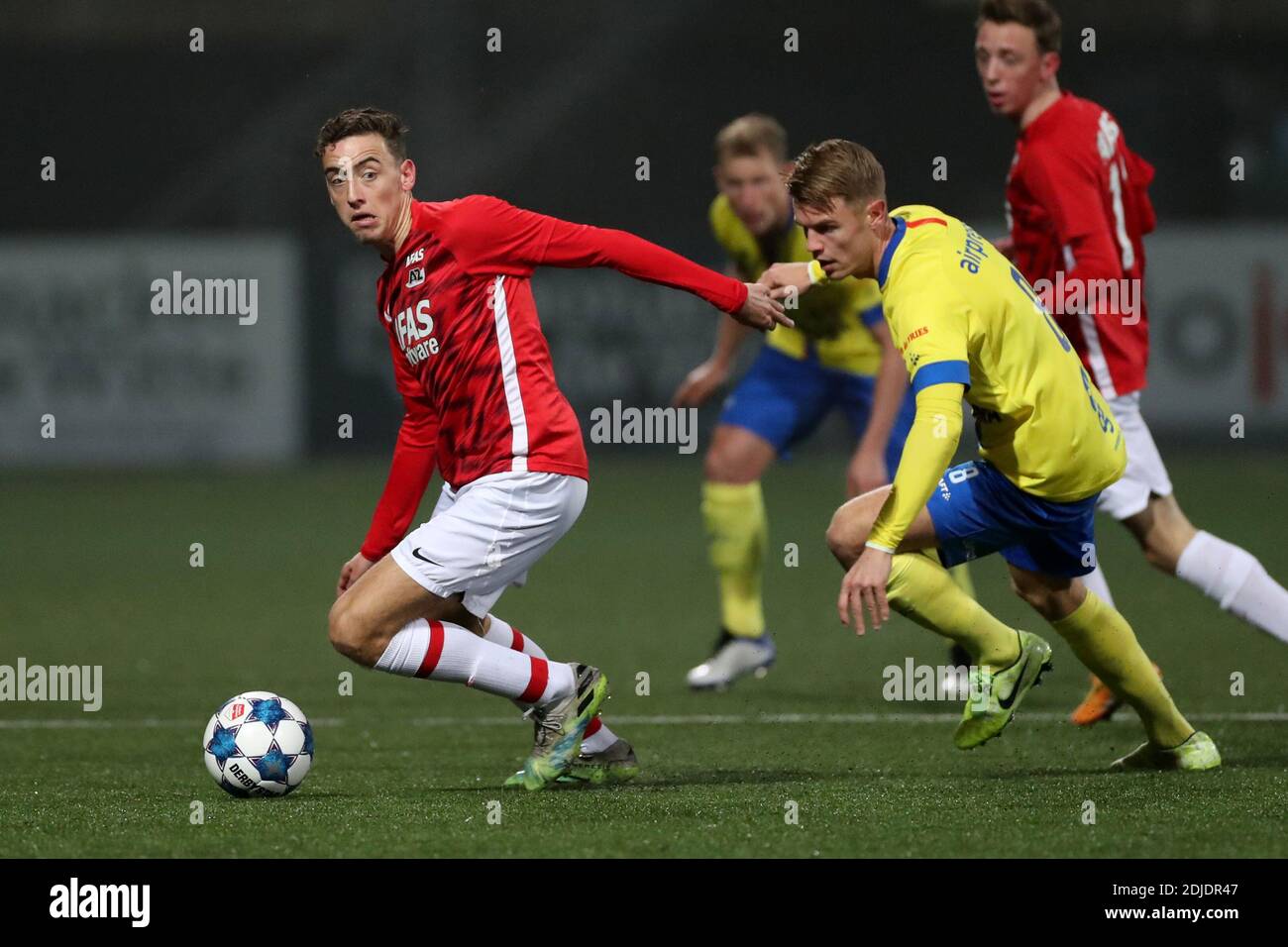 Leeuwarden Netherlands December 12 L R Zico Buurmeester Of Jong Az And Jamie Jacobs Of Sc Cambuur During The Dutch Keukenkampioendivision Match Stock Photo Alamy