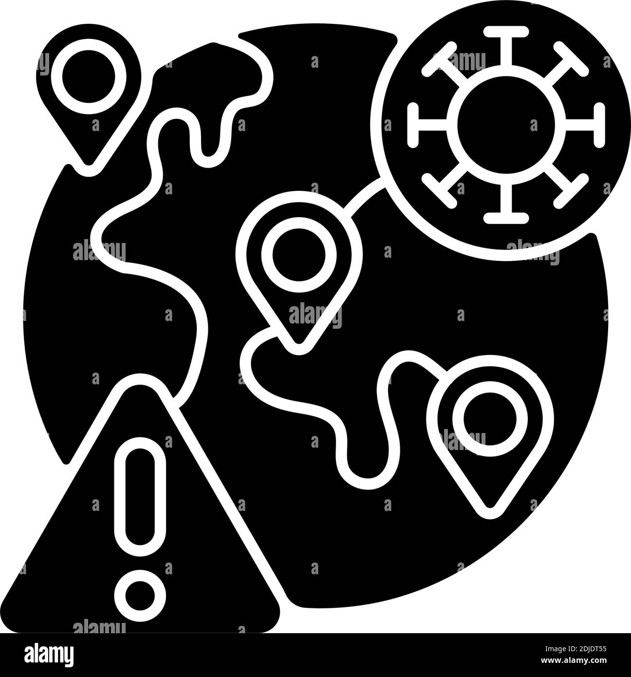 Mass diseases black glyph icon Stock Vector