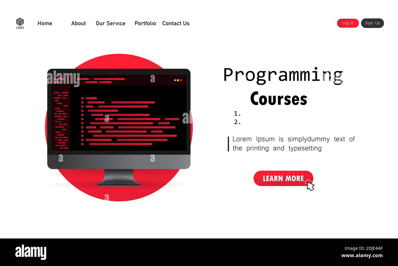 Programming courses illustration. Cyber education course concept ...