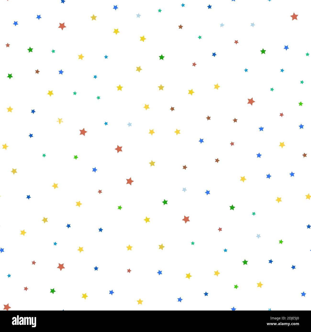 Colorful Star Seamless Pattern Isolated on White Background Stock Vector