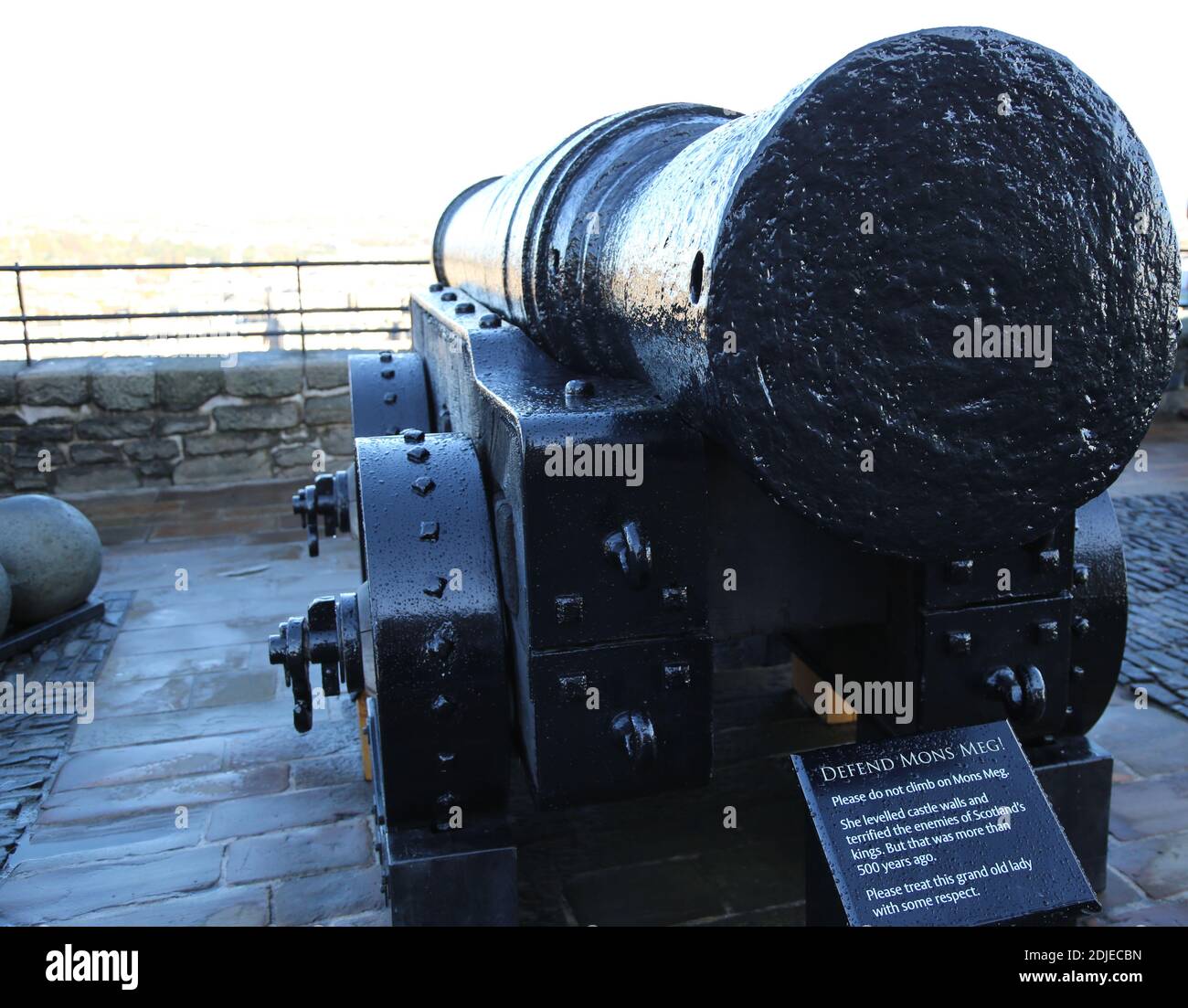 The impressive MONS MEG cannon of Edinburgh Castle, Scotland Stock