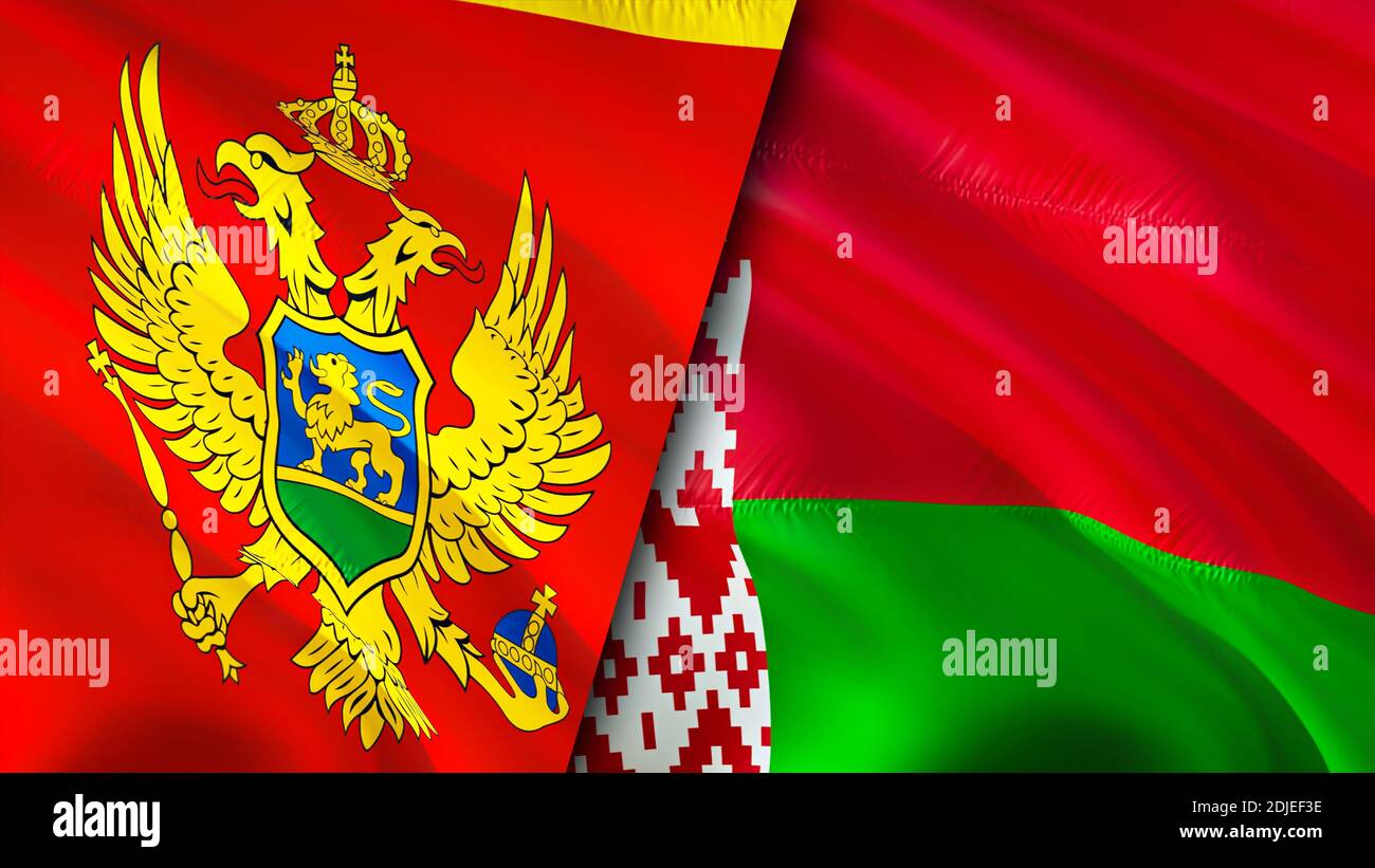 Montenegro And Belarus Flags 3d Waving Flag Design Montenegro Belarus Flag Picture Wallpaper Montenegro Vs Belarus Image 3d Rendering Montenegro Stock Photo Alamy