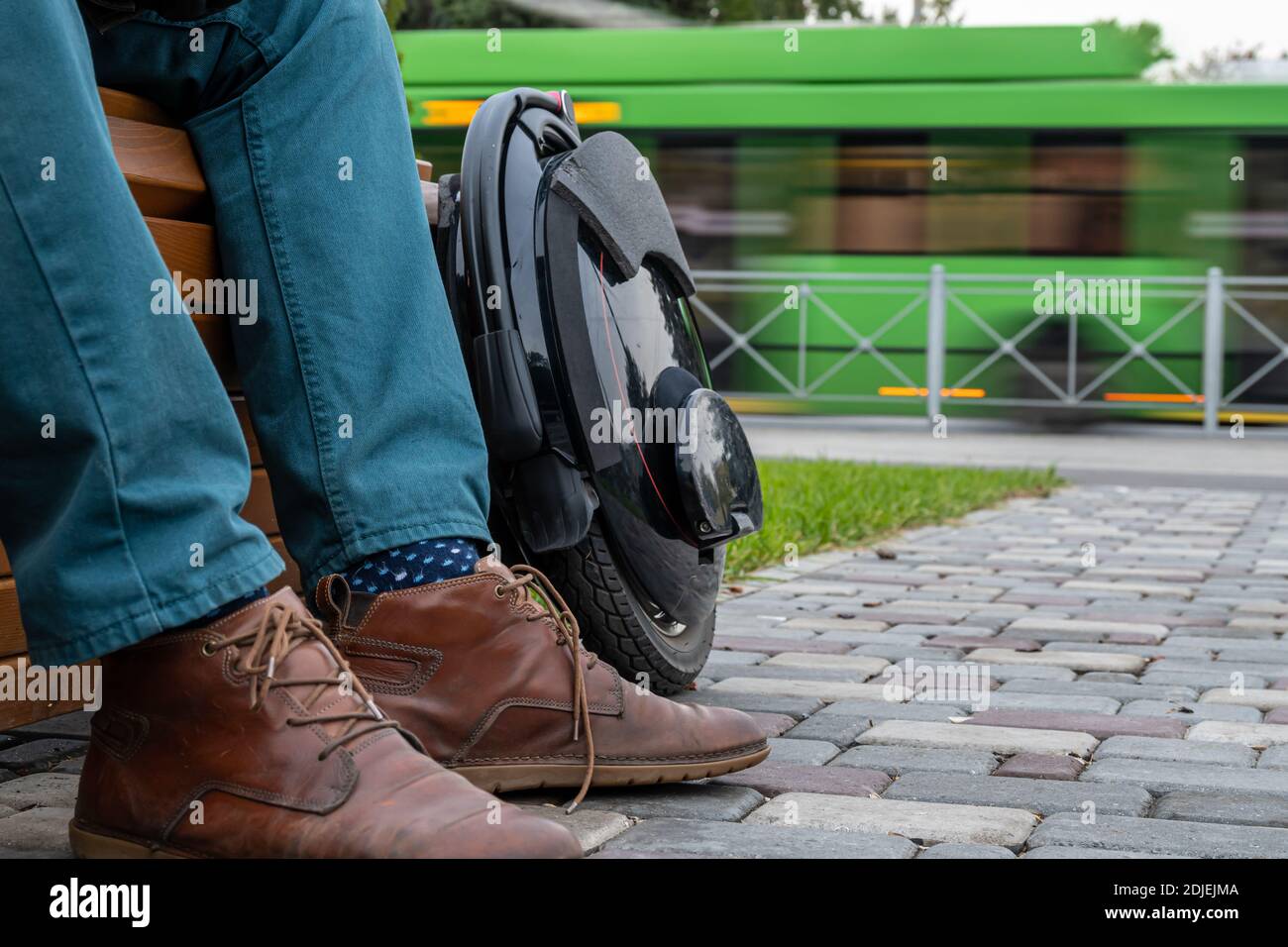 Electric mono wheel, innovative personal vehicle, selfbalancing electric unicycle, ecological