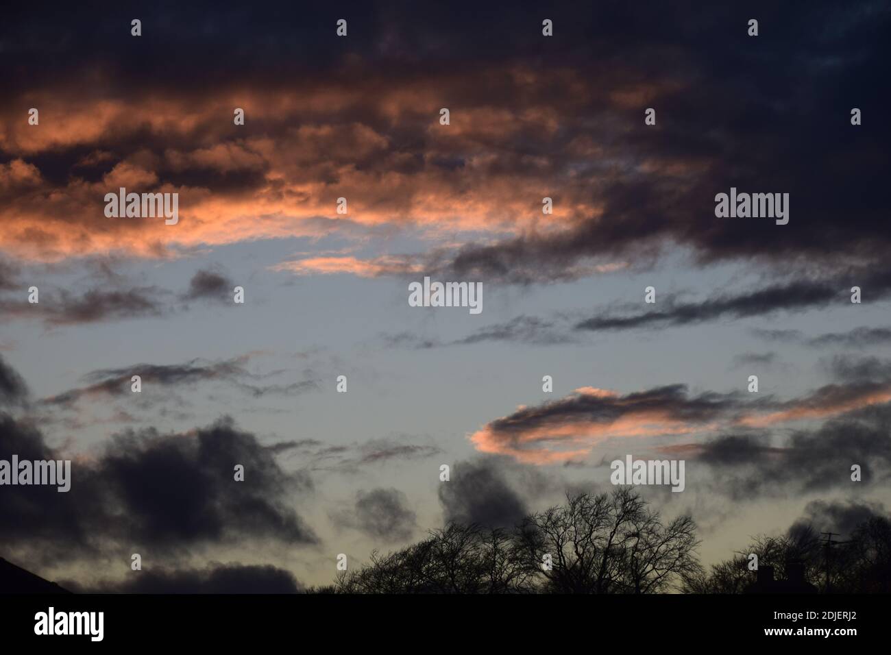 A winter sunset skyrama Stock Photo