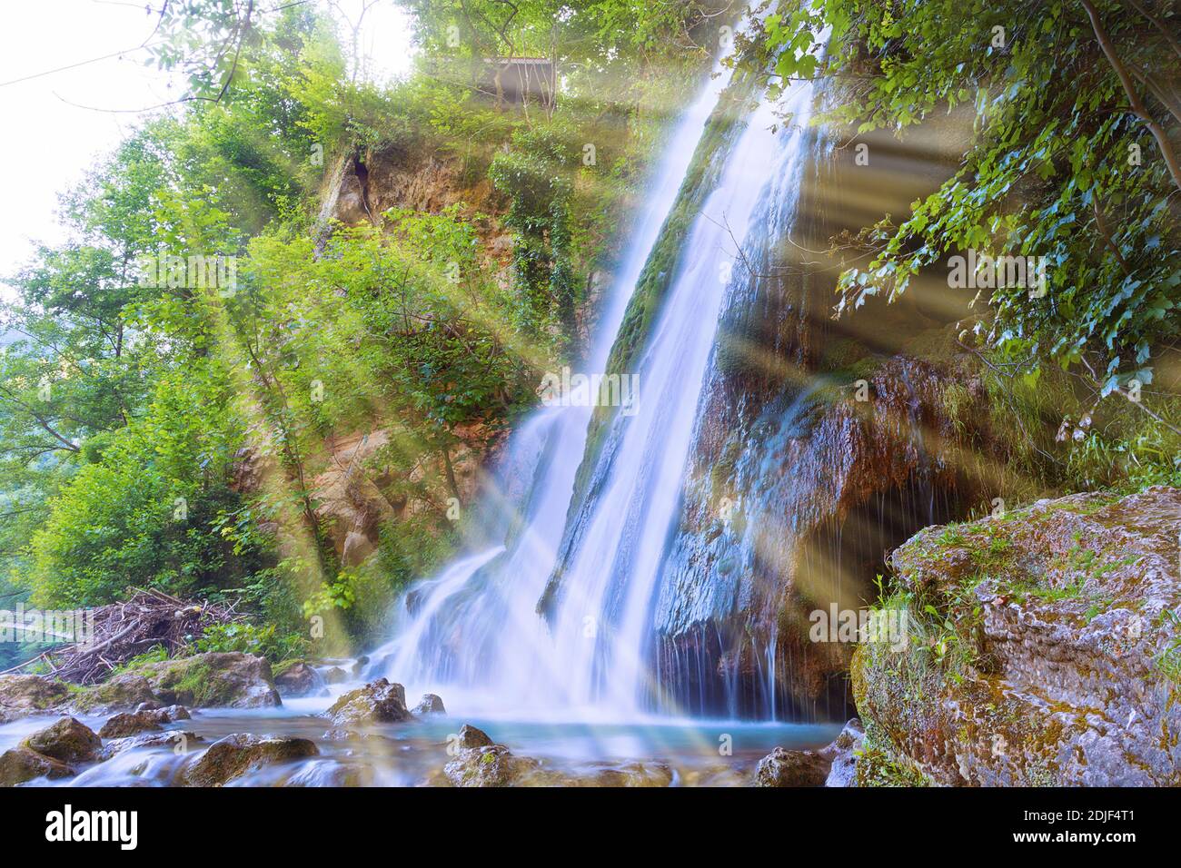 Vadu Crisului beautiful waterfall in Apuseni mountains, Romania Stock Photo