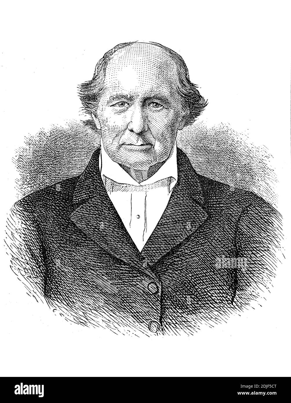 Friedrich Wilhelm August Argelander, 22 March 1799 - 17 February 1875, a German astronomer  /  Friedrich Wilhelm August Argelander, 22. März 1799 - 17. Februar 1875, ein deutscher Astronom. Er leitete den Bau mehrerer Sternwarten in Europa, Historisch, historical, digital improved reproduction of an original from the 19th century / digitale Reproduktion einer Originalvorlage aus dem 19. Jahrhundert, Stock Photo