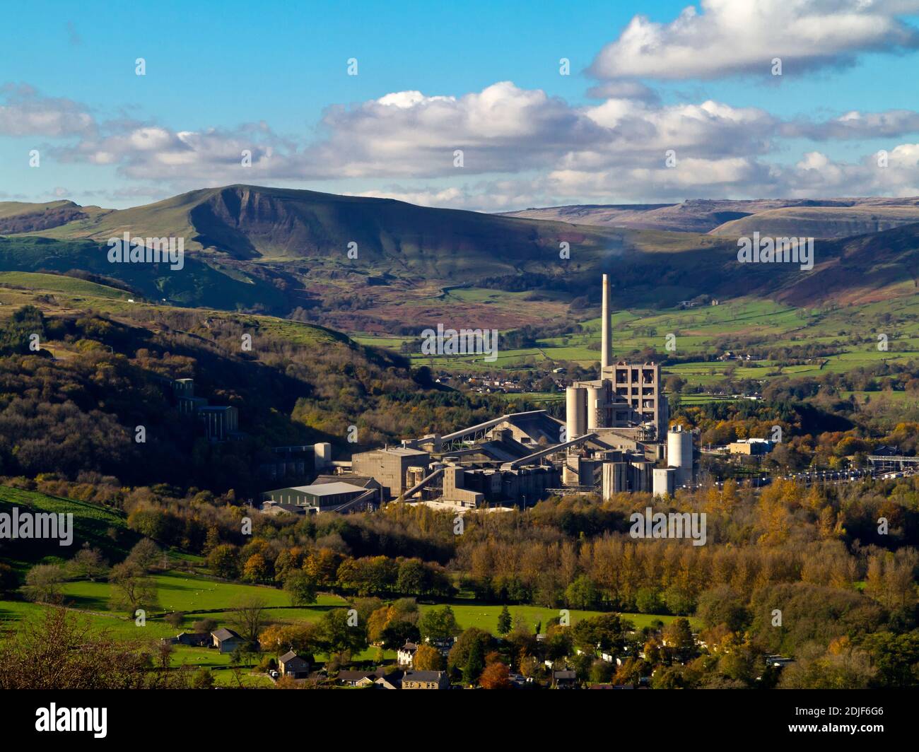 Hope Cement Works Viewed From Bradwell Edge In The Peak District ...