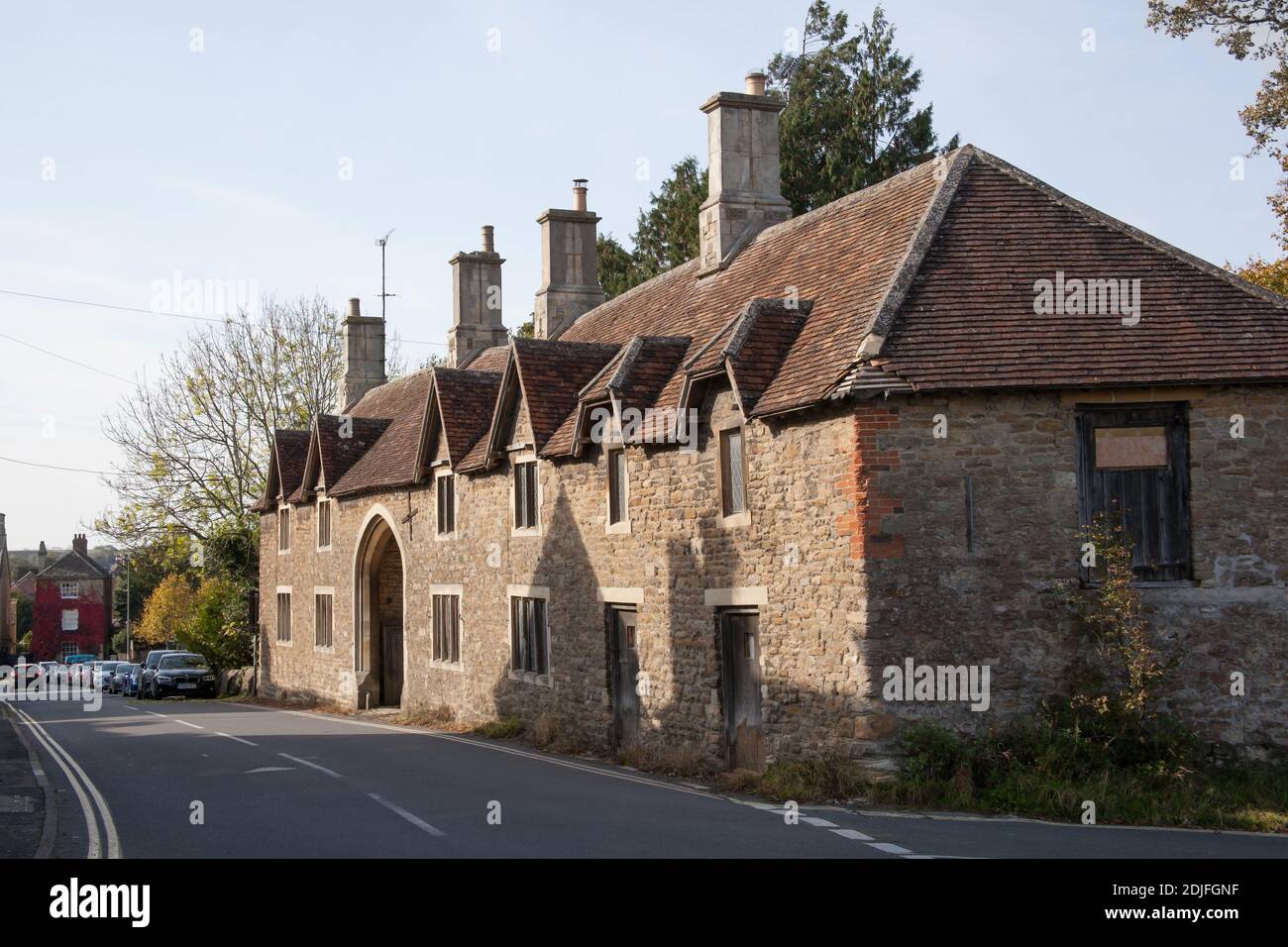 A row of houses in Faringdon, Oxfordshire in the UK, taken on the 19th of October 2020 Stock Photo