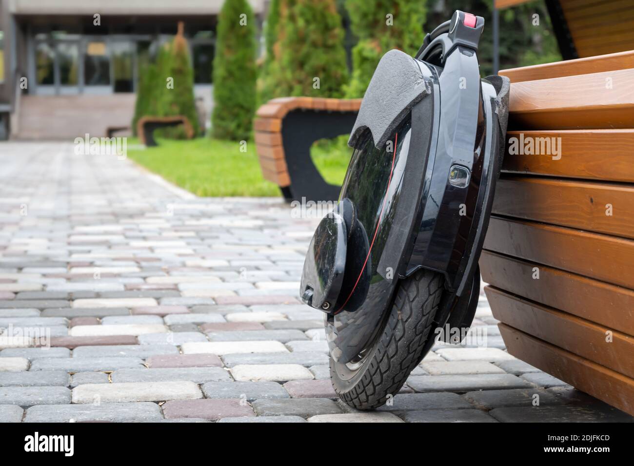 Black electric mono wheel, innovative personal vehicle, self-balancing ...
