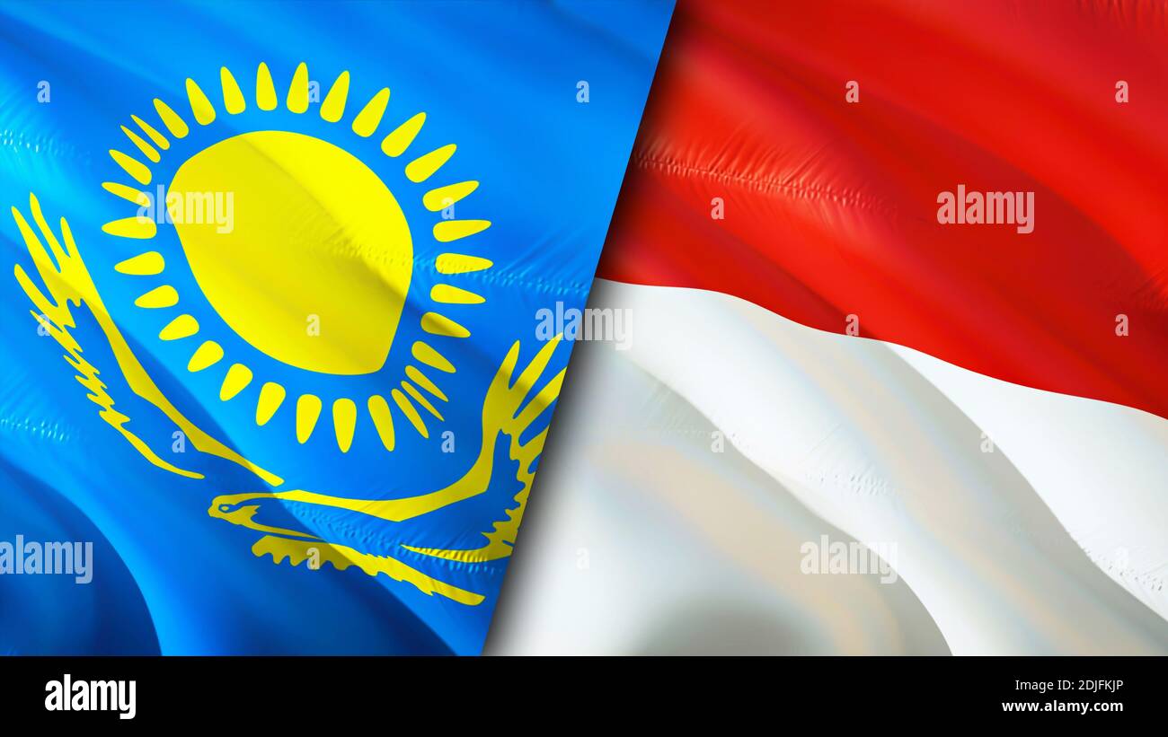 Kazakhstan And Indonesia Flags 3d Waving Flag Design Kazakhstan Indonesia Flag Picture Wallpaper Kazakhstan Vs Indonesia Image 3d Rendering Kaza Stock Photo Alamy
