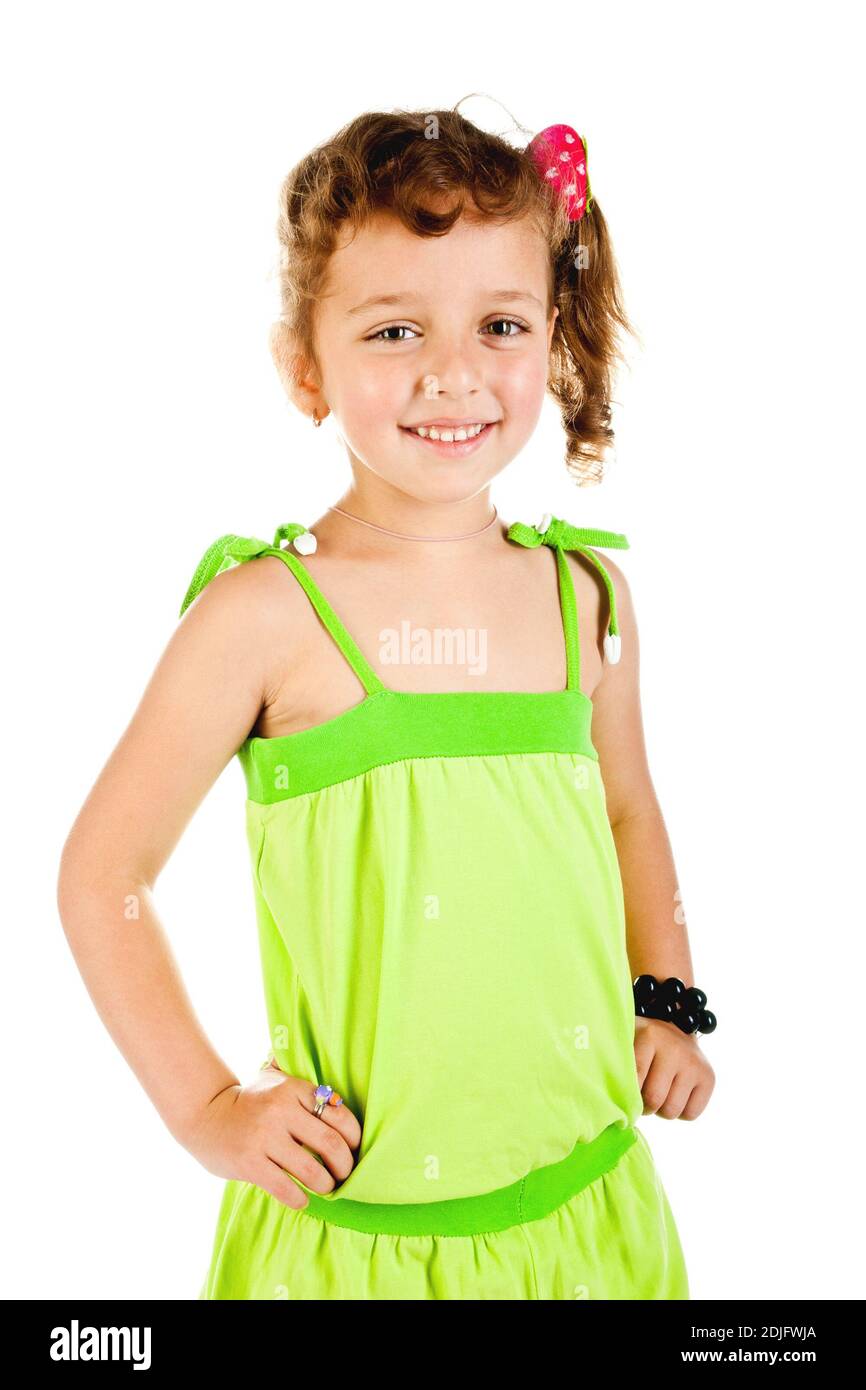 little girl portrait isolated on a white background Stock Photo - Alamy