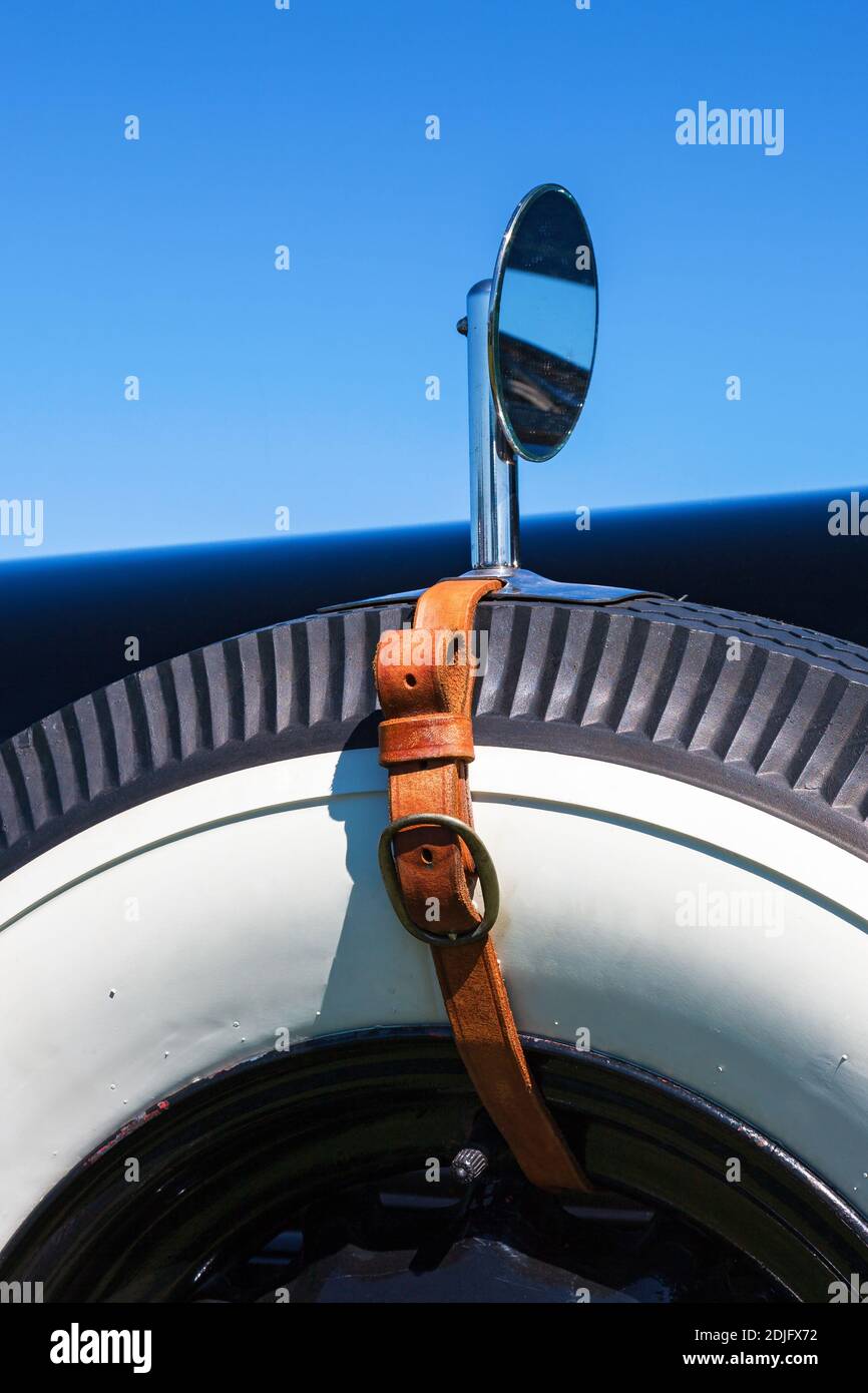 Spare Wheel On An Old Classic Car Stock Photo Alamy