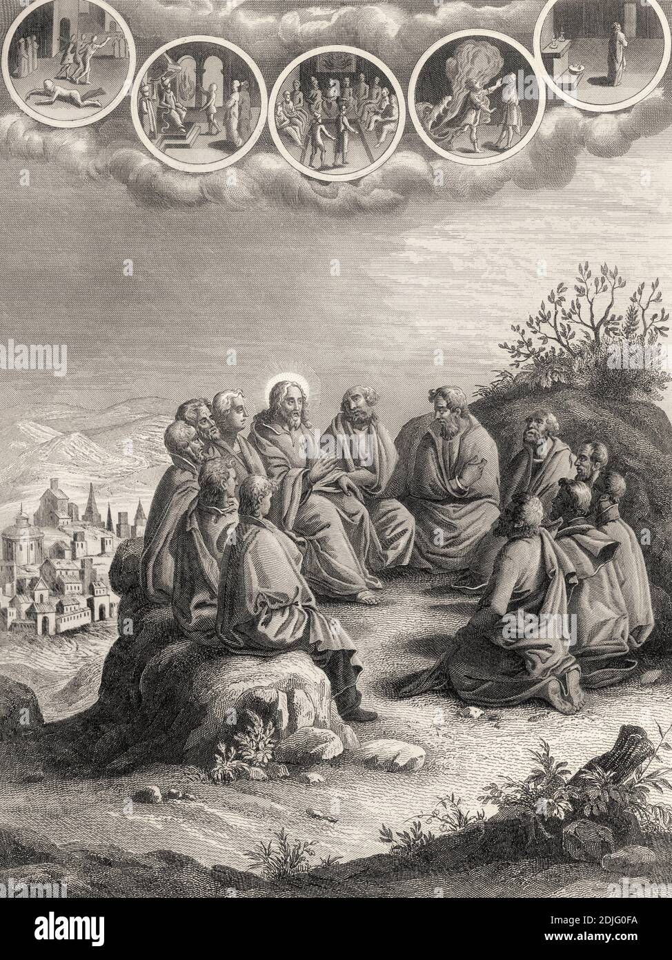 Sermon on the Mount, Anger should be restrained, Gospel of Matthew, 1853, digitally restored Stock Photo