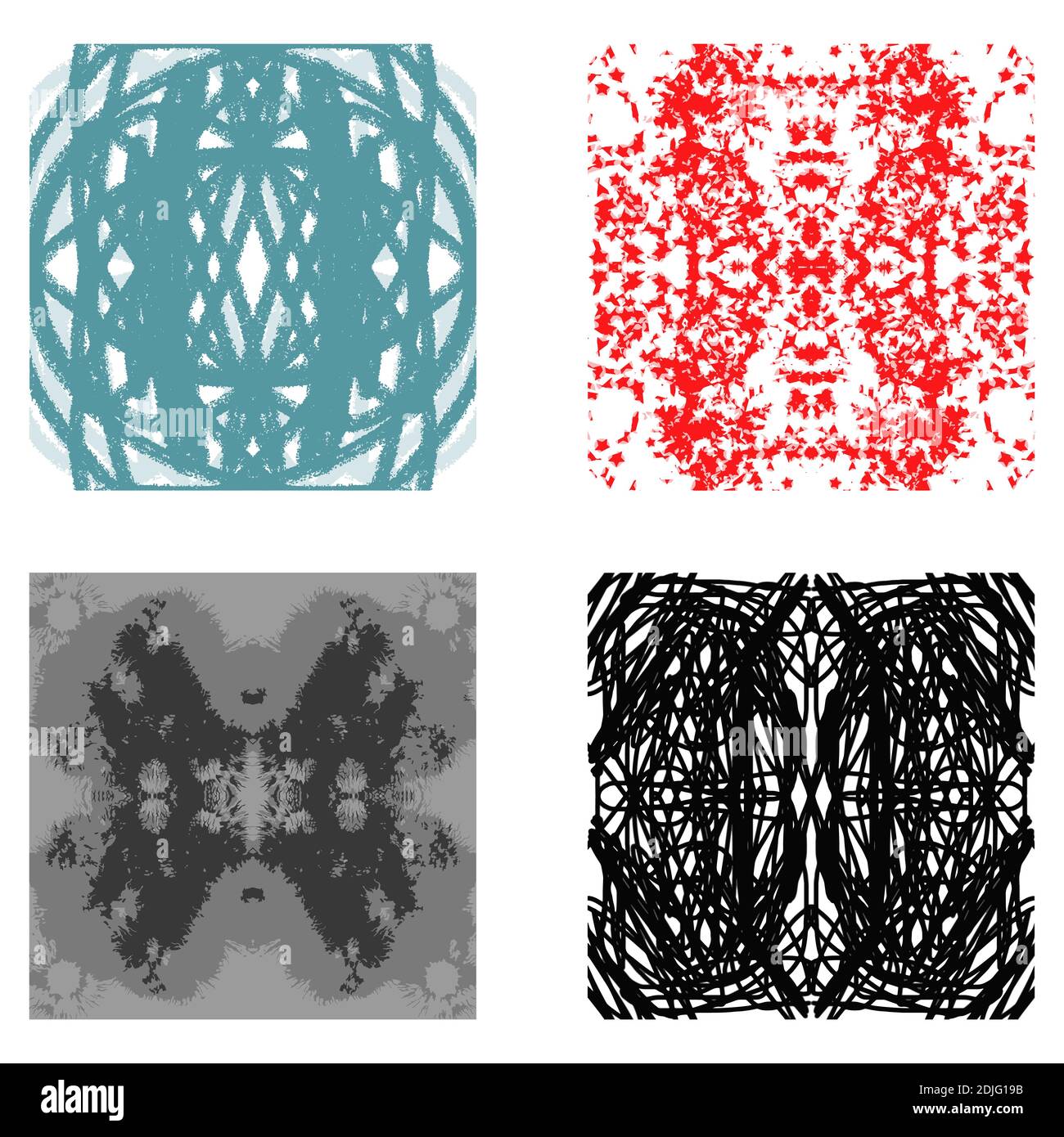 Set of abstract patterns in kaleidoscope style Stock Vector Image & Art ...