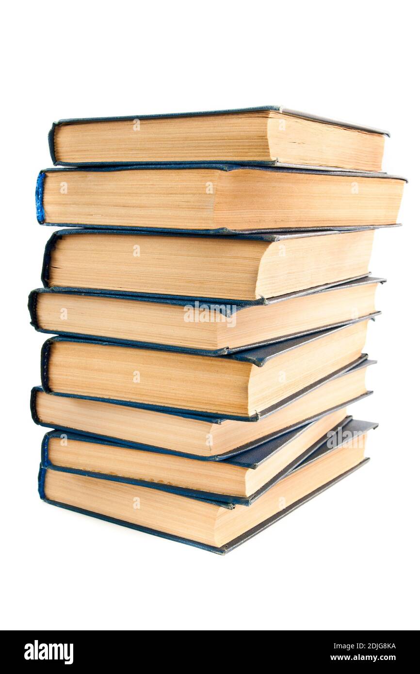 stack of books isolated on a white background Stock Photo