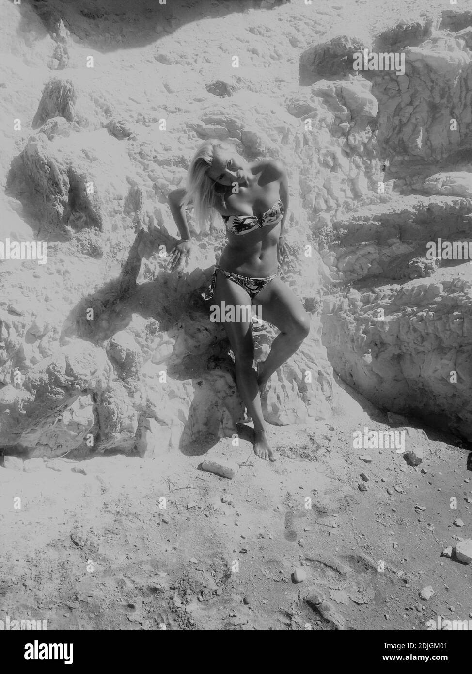 Model bikini beach outdoors beauty Black and White Stock Photos & Images Alamy