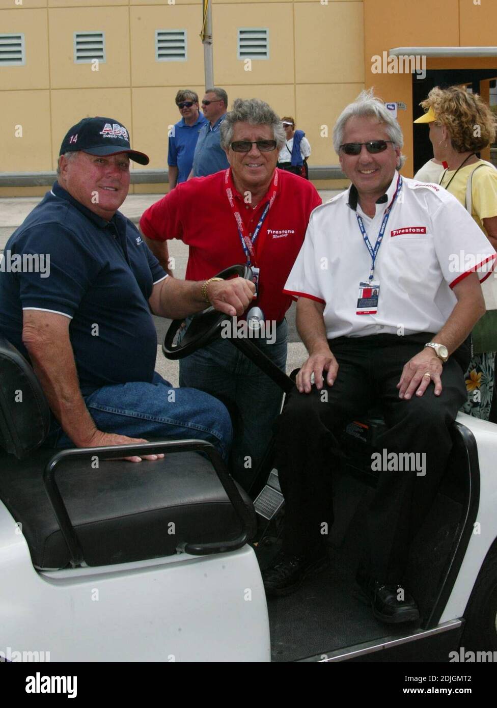 AJ Foyt and Mario Andretti at Toyota Indy 300 weekend at Homestead Miami Speedway. Indy Pro Series Qualifying. 03/24/06 Stock Photo