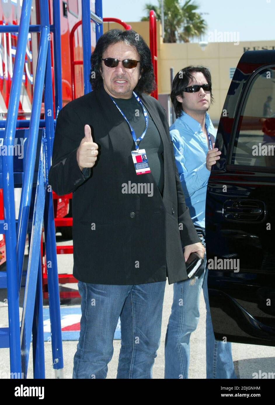 Gene Simmons of Kiss at Toyota Indy 300 weekend at Homestead Miami Speedway. Indy Pro Series Qualifying. 03/24/06 Stock Photo