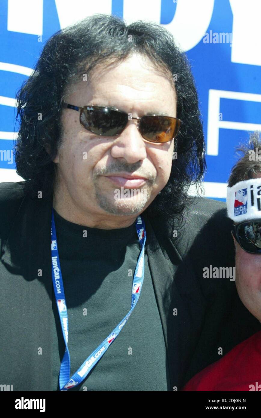 Gene Simmons of Kiss at Toyota Indy 300 weekend at Homestead Miami Speedway. Indy Pro Series Qualifying. 03/24/06 Stock Photo