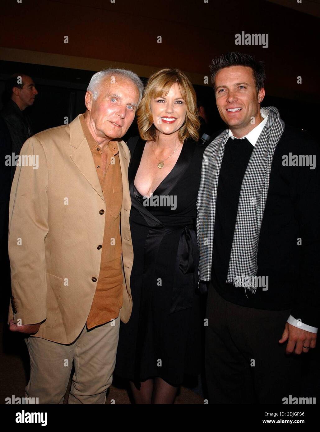 Actor Robert Conrad and his Wife and son attend an Evening with Stephen J. Cannell Presented By The Writers Guild Foundation in Beverly Hills, Calif. 3/30/06 Stock Photo
