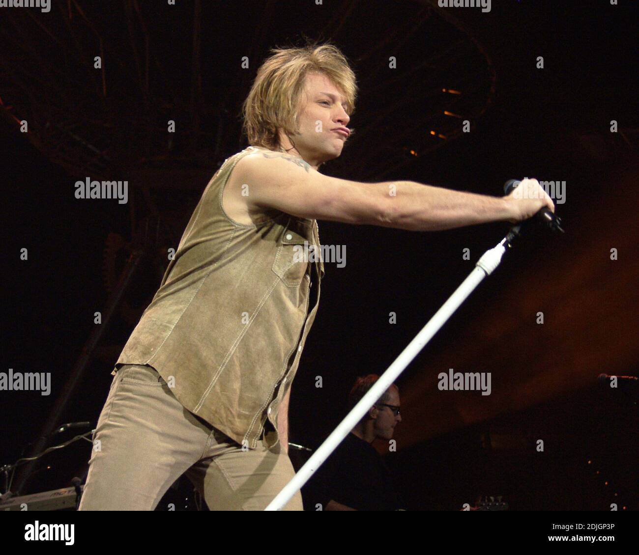 February 13: Jon Bon Jovi of Bon Jovi performs at Philips Arena in Atlanta, Georgia on February 13, 2003. CREDIT: Chris McKay / MediaPunch Stock Photo