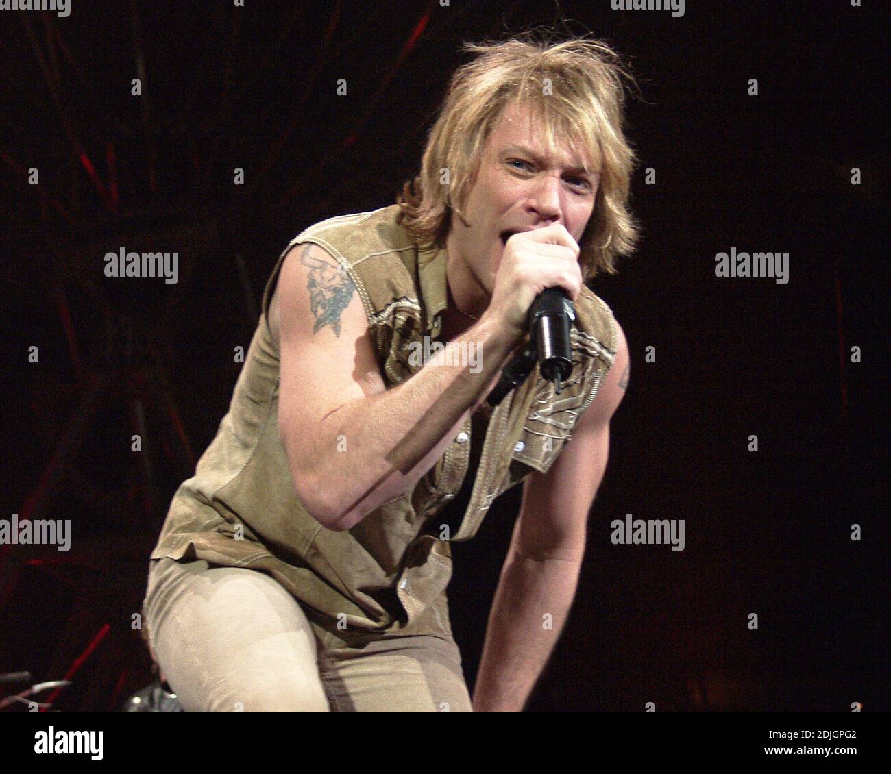 February 13: Jon Bon Jovi of Bon Jovi performs at Philips Arena in Atlanta, Georgia on February 13, 2003. CREDIT: Chris McKay / MediaPunch Stock Photo
