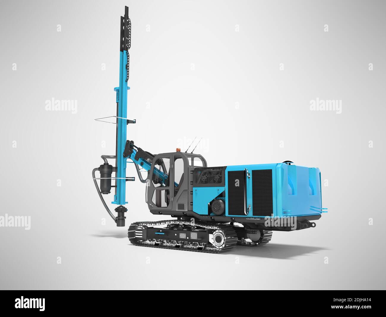 Blue Drilling Rig Machine Big construction machinery crawler mounted rotary drilling rig blue 3D ...