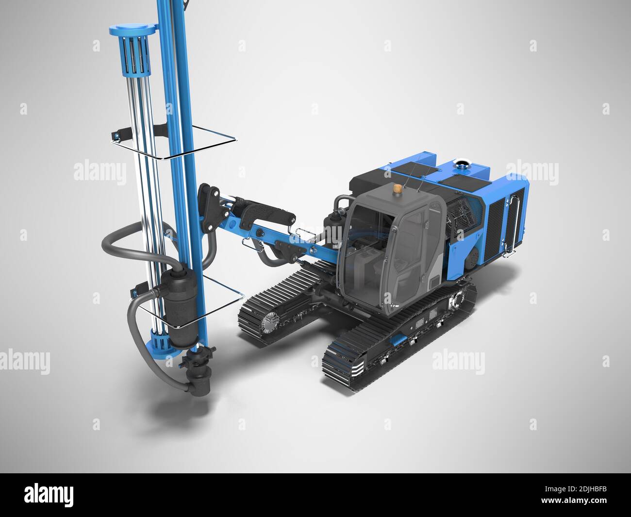 Big construction machinery crawler mounted rotary drilling rig isolated ...