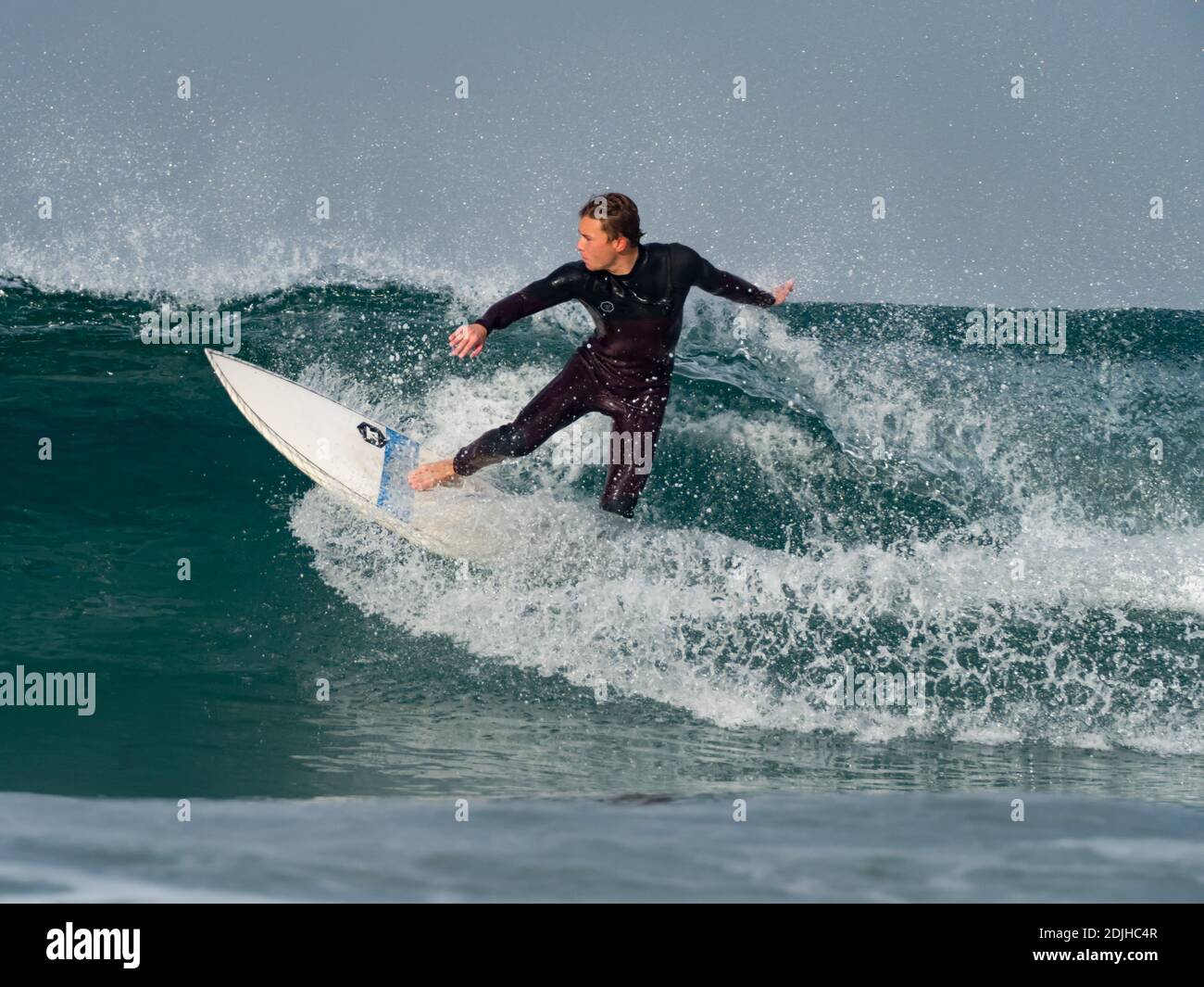 Surfer enjoying  the waves at La Jolla Shores, San Diego, California, USA Stock Photo