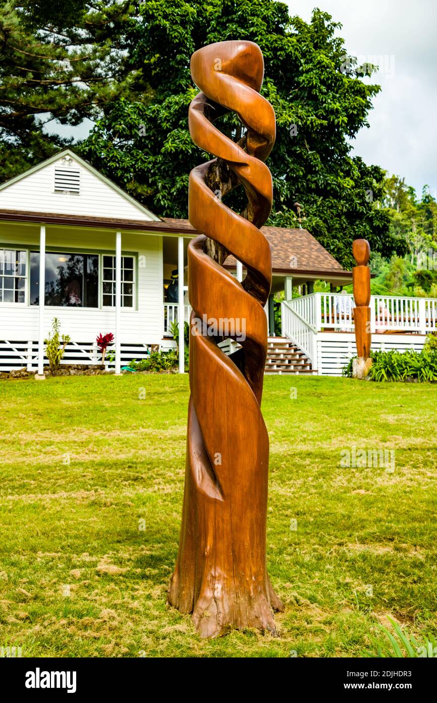 Maui, Hawaii, Upcountry, MauiWine (formerly known as Tedeshi Winery), Cypress Sculpture Stock Photo