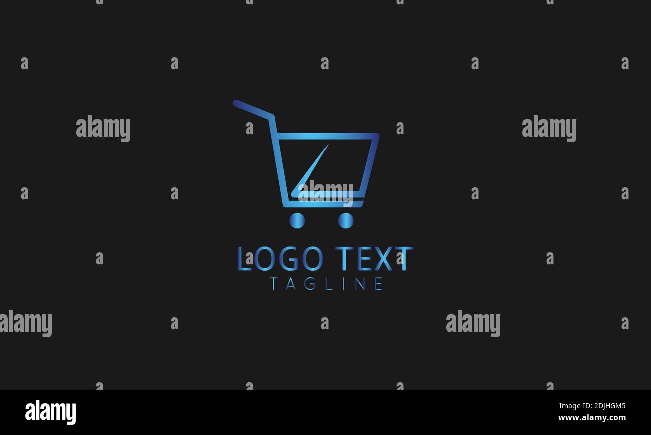 Shopping logo. Shopping cart logo. Online shop logo. Trolley Cart Icon Vector Logo Template Illustration Design. Stock Vector
