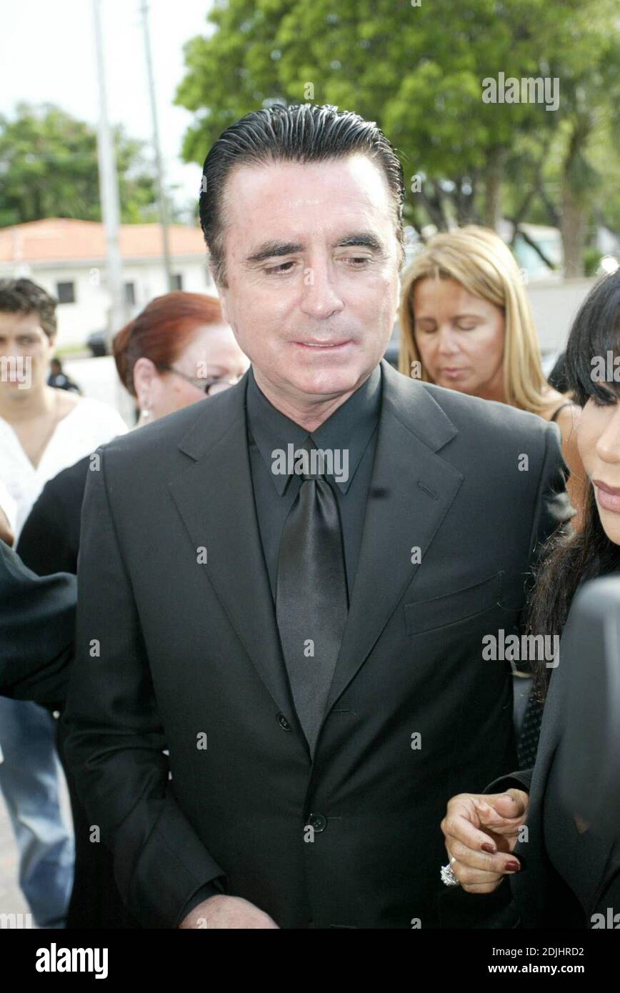 Memorial Service for Latin singer Rocio Jurado held at the Church of St Patrick, Miami Beach, FL. In attendance were Emilio and Gloria Estefan, various friends and family, and her widowed husband Jose Ortega Cano who at one point wept openly. 6/17/06 Stock Photo