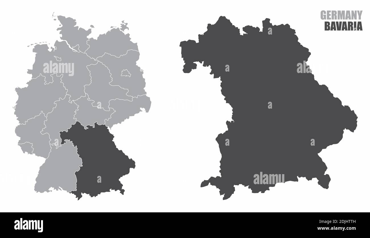Bavaria silhouette map Stock Vector