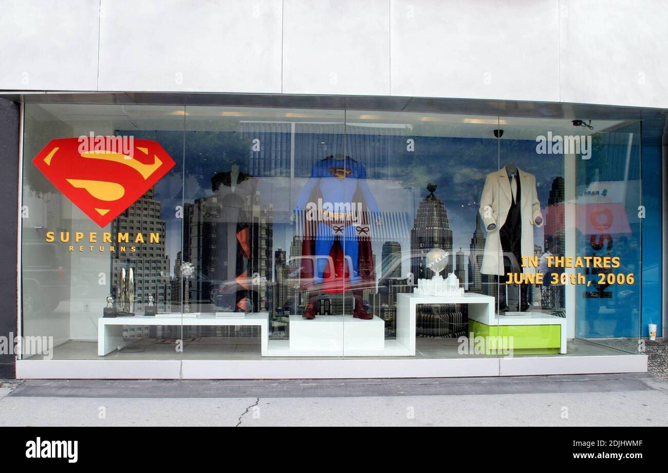 Kitson's Superman window display in Los Angeles, Ca. 4/28/06 Stock