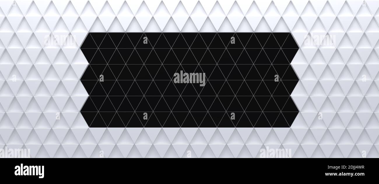 White and black tiled triangular abstract background. Extruded ...