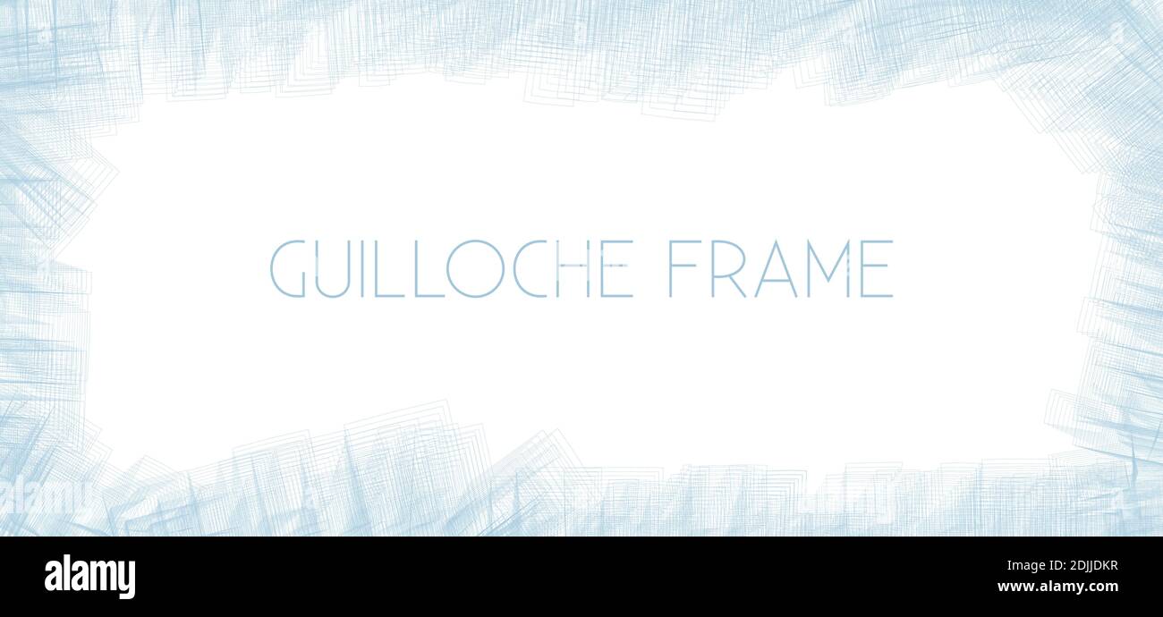 Abstract geometric chaotic guilloche frame by thin lines. Subtle vector graphic pattern Stock Vector
