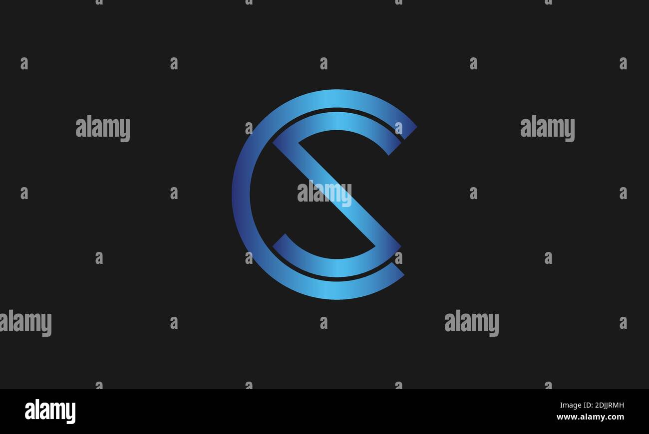 C, S, CS letter logo design template vector illustration icon. Stock Vector