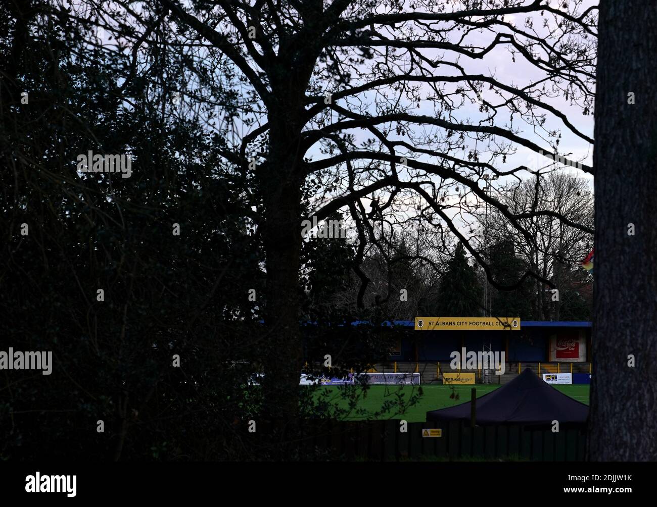 A general view of St Albans City’s ground, Clarence Park Stock Photo