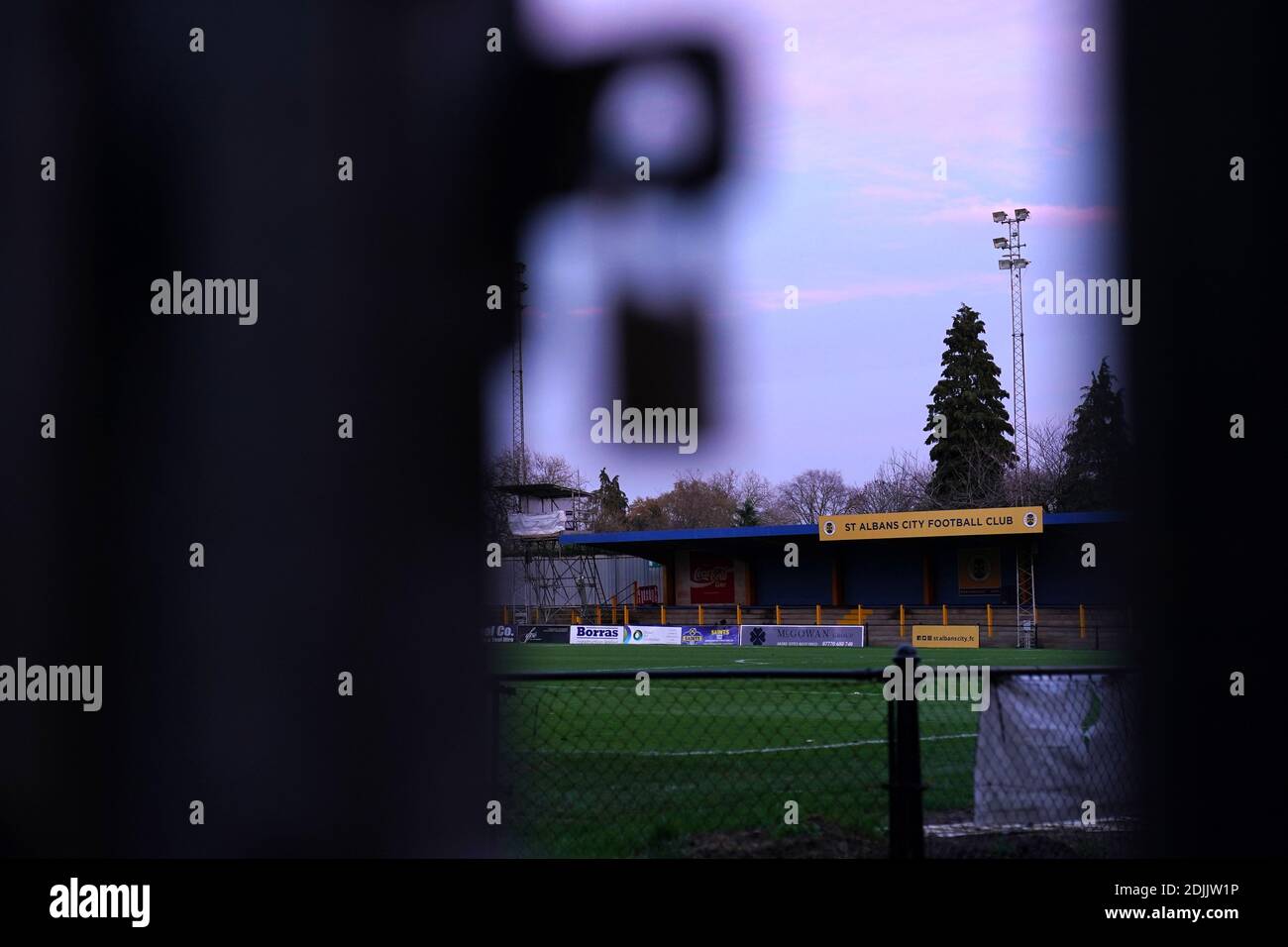 A general view of St Albans City’s ground, Clarence Park Stock Photo
