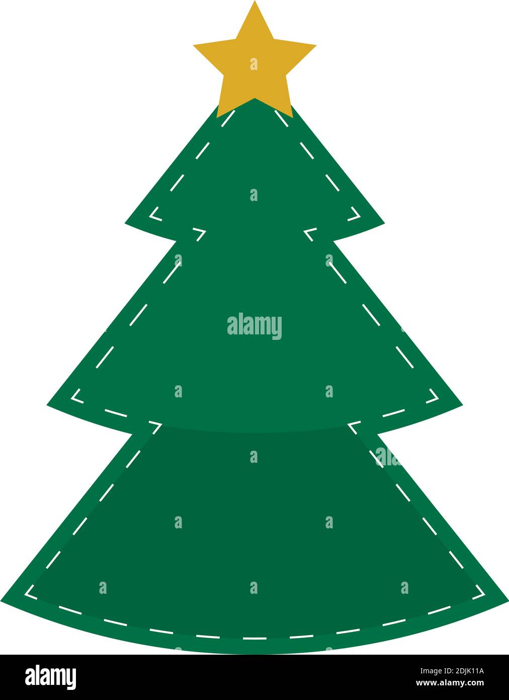 happy merry christmas pine tree with star silhouette icon vector ...