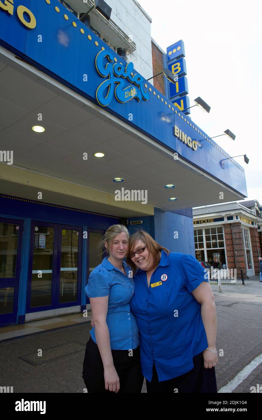 Gala employee in front of bingo hall  building  in Dartford, Ket ,UK Stock Photo