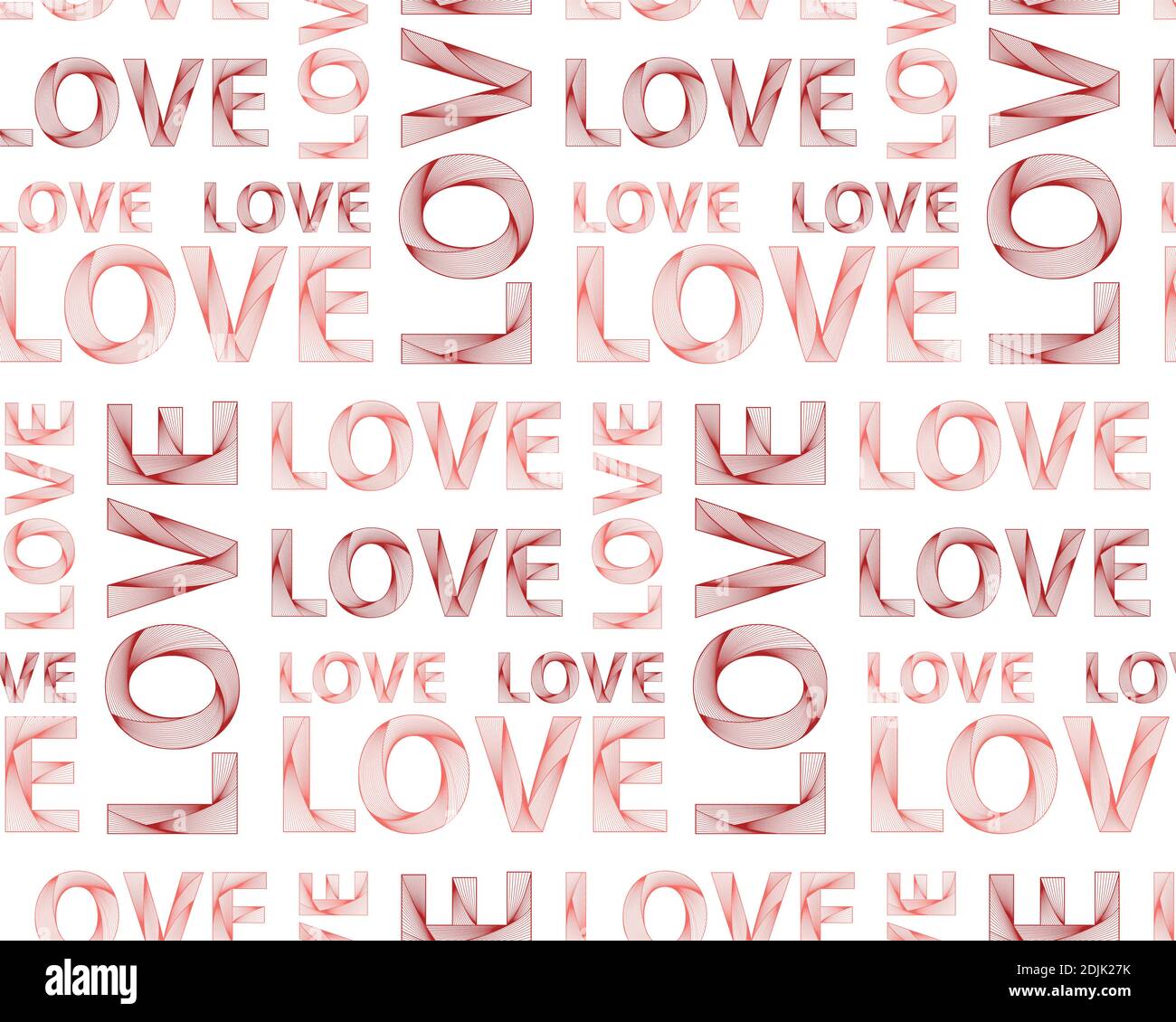 Vector seamless pattern of colored lettering love. Happy Valentine's Day. Love. Can be used for packaging design, postcards, tableware and souvenirs Stock Vector