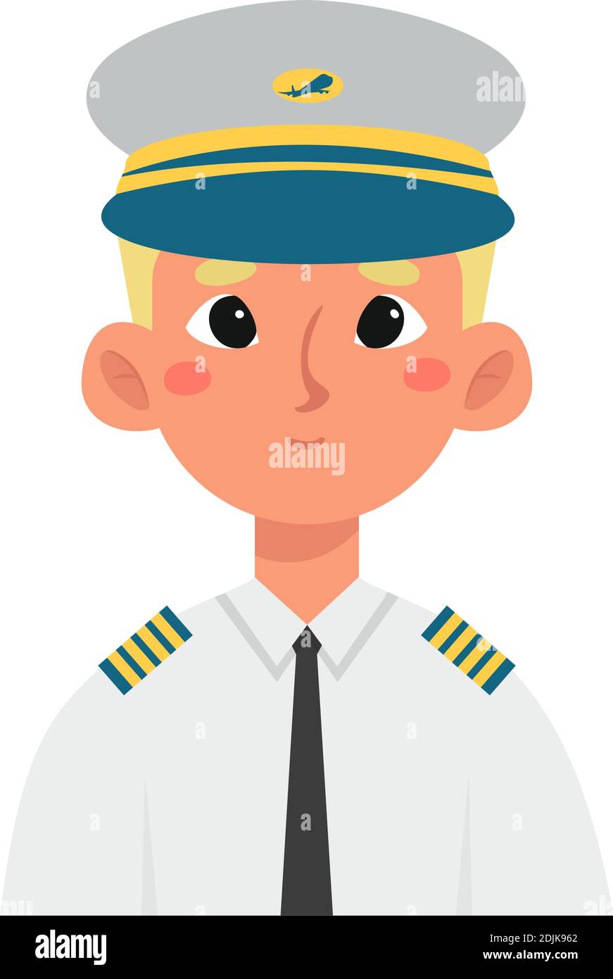 Isolated pilot man professions jobs icon- Vector Stock Vector