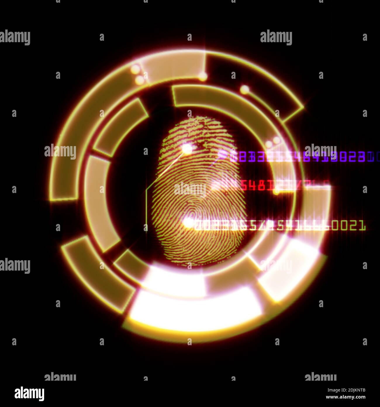 Digital fingerprint scanning identification system, illustration