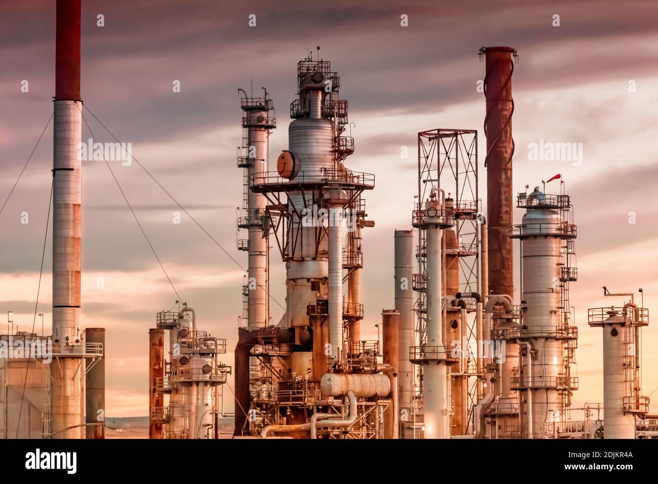 CHS Refinery, making Cenex gasoline and other products from Canadian crude oil, viewed from I-90 at Laurel, Montana, near Billings, USA [No property r Stock Photo