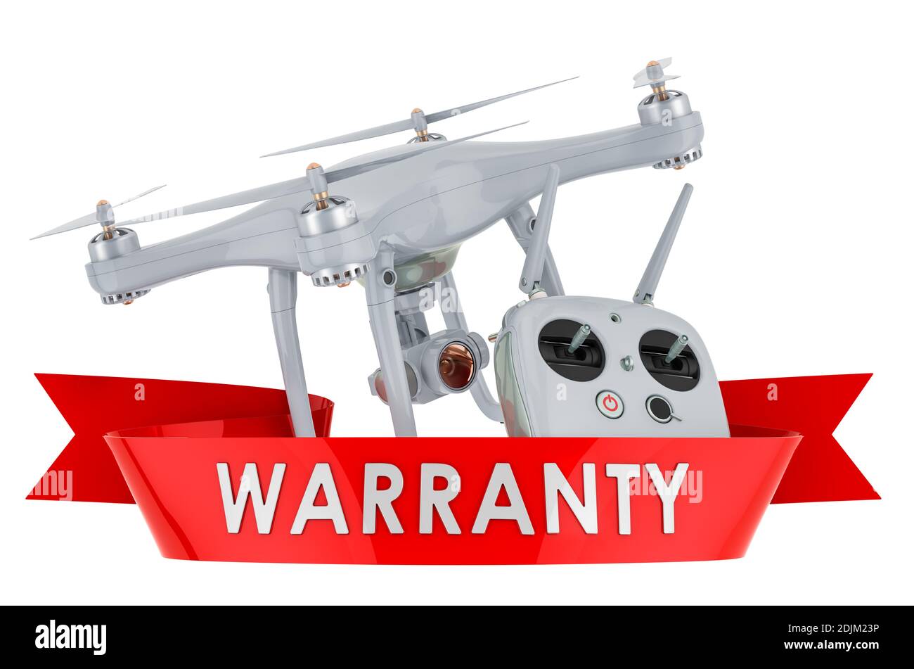 Drone warranty concept. 3D rendering isolated on white background Stock