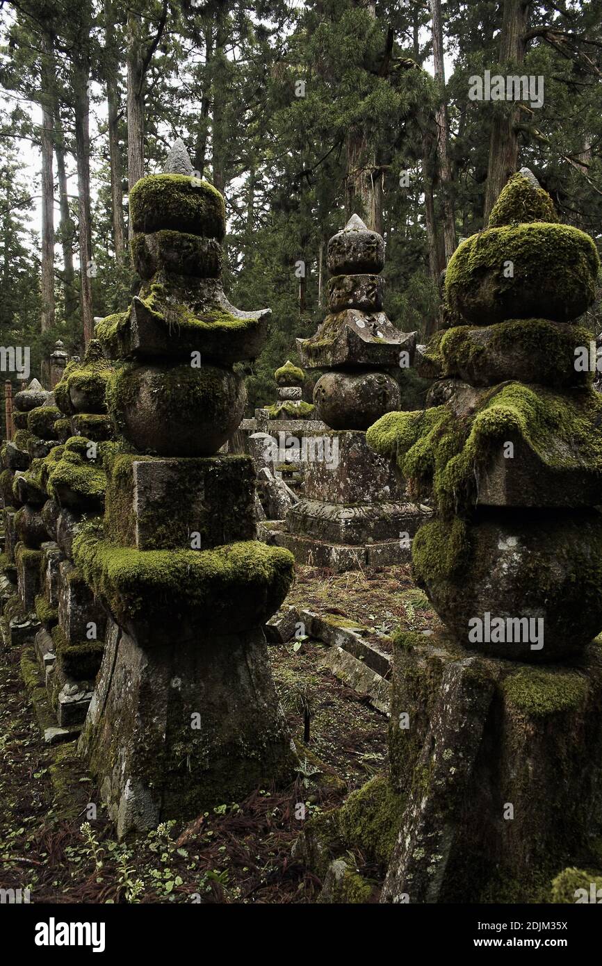 Landscape in the Koyasan, Mount Koya, Japan. Mount Koya is the center of Shingon Buddhism, Stock Photo